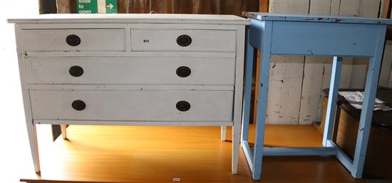 Painted school desk & painted chest of drawers